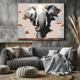 Painting by Numbers Photo Art Elephant Out of The Wall